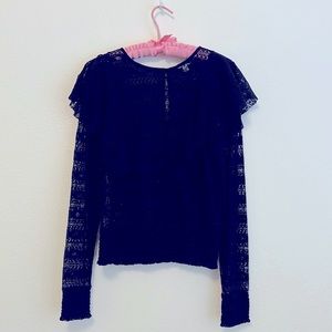 Melrose&Market Victorian lace top. Size Small. Black lace